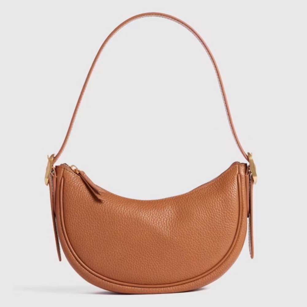 Italian leather mini crescent shoulder bag